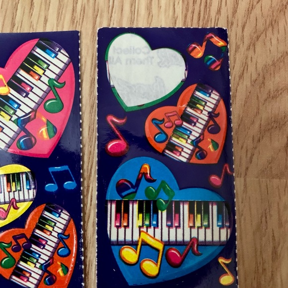 Vintage Lisa Frank Heart Piano & Dogs Stickers - Picture 8 of 9